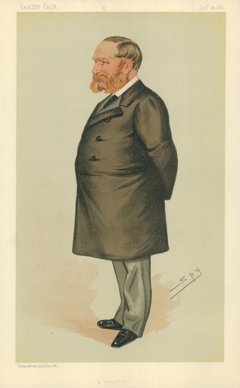 Mr Charles Henry Wilson, A squatter, 24. januar 1885, Vanity Fair tegneserie (farge litho) av Leslie Matthew Ward