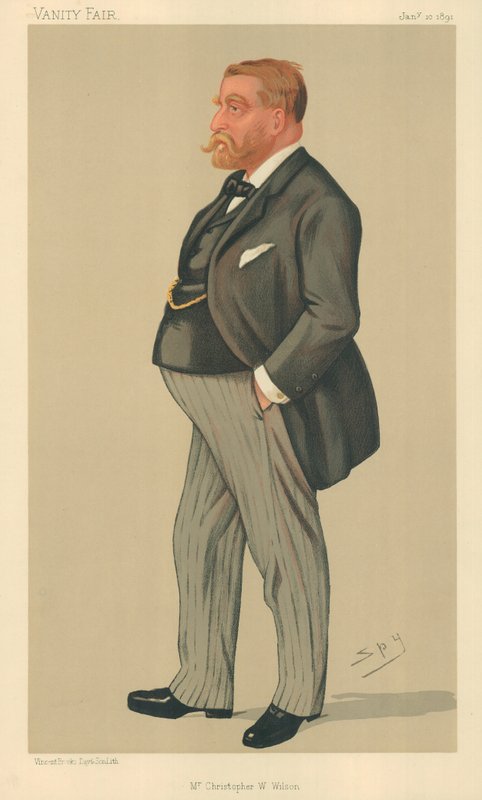 Mr Christopher W Wilson, 10. januar 1891, tegneserie Vanity Fair av Leslie Matthew Ward