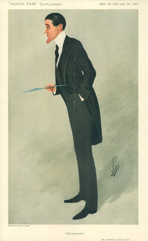 Mr Frederick E Smith, No surrender, 16. januar 1907, tegneserie Vanity Fair av Leslie Matthew Ward