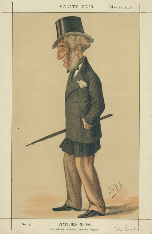 Mr John Laird, Han bygde Alabama and the Captain, 17. mai 1873, Vanity Fair tegneserie av Leslie Matthew Ward