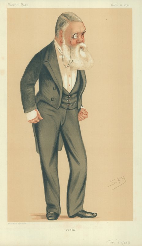 Mr Tom Taylor, Punch, 11. mars 1876, tegneserie Vanity Fair av Leslie Matthew Ward
