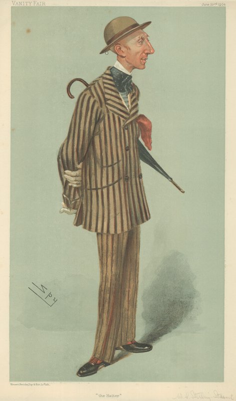 Mr William Crawfurd Stirling-Stuart, Hattemakeren, 23. juni 1904, tegneserie Vanity Fair av Leslie Matthew Ward