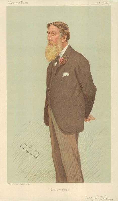 Mr William Luson Thomas, The Graphics, 13. desember 1894, tegneserie Vanity Fair av Leslie Matthew Ward