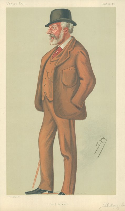 Mr William Stuart Stirling-Crawfurd, Gang forward, 22. november 1879, Vanity Fair tegneserie av Leslie Matthew Ward