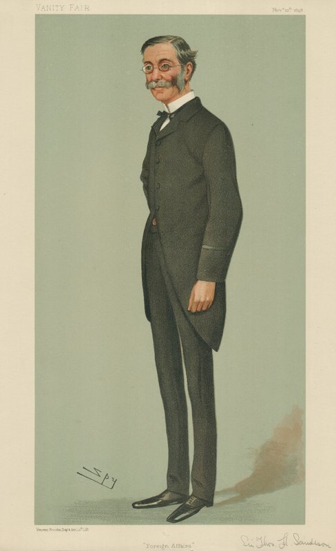 Sir Thomas Henry Sanderson, Foreign Affairs, 10. november 1898, Vanity Fair tegneserie av Leslie Matthew Ward