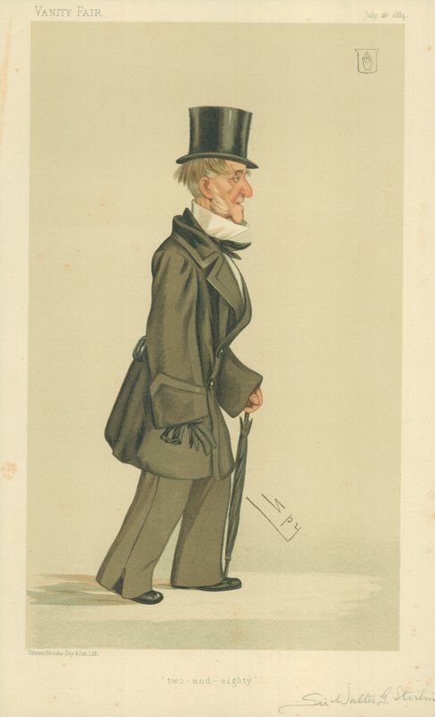 Sir Walter George Stirling, to-og-åtti, 26. juli 1884, tegneserie Vanity Fair av Leslie Matthew Ward