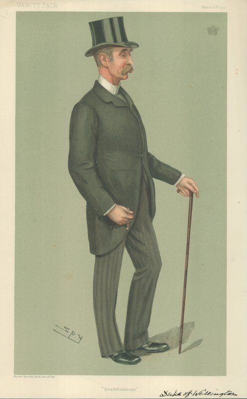 The Duke of Wellington, Strathfieldsaye, 5. mars 1903, Vanity Fair tegneserie av Leslie Matthew Ward