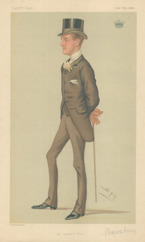 The Earl of Shrewsbury and Talbot, The Premier Earl, 17. juli 1880, Vanity Fair tegneserie av Leslie Matthew Ward