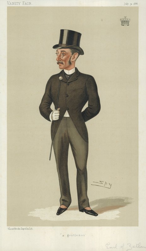The Earl of Zetland, a gentleman, 31. juli 1886, Vanity Fair tegneserie av Leslie Matthew Ward