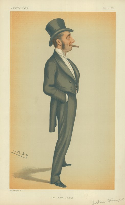 The Hon Mr Justice Straight, The new dommer, 10. mai 1879, Vanity Fair tegneserie av Leslie Matthew Ward