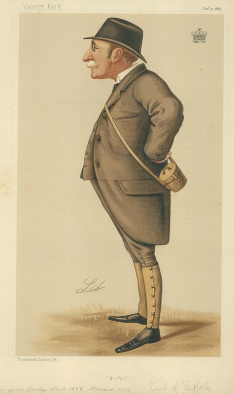 The Earl of Suffolk and Berkshire, Dover, 31. desember 1887, Vanity Fair tegneserie av Liborio Prosperi