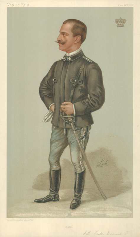 Victor Emmanuel III, Italia, 26. juni 1902, tegneserie Vanity Fair av Liborio Prosperi
