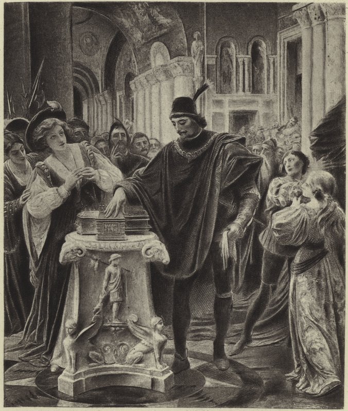 Bassanios valg (fotogravyr) av Lionel Royer