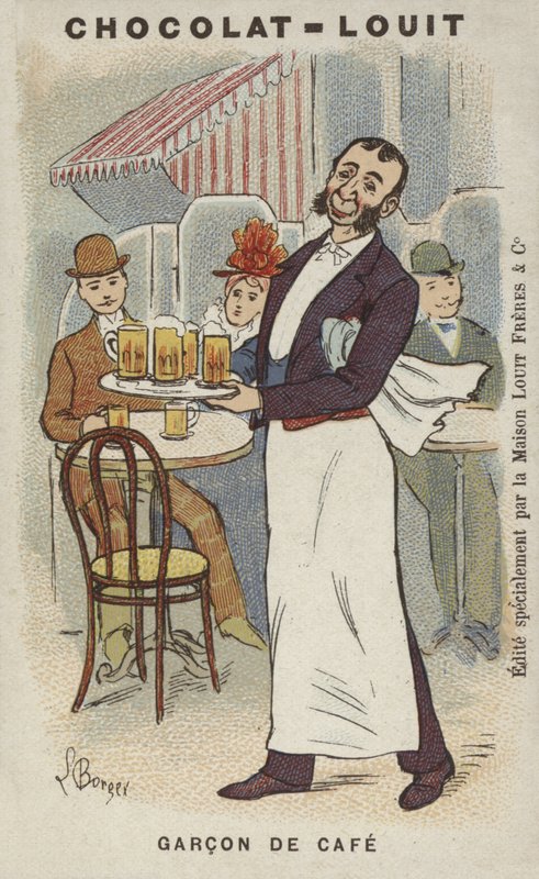 Garcon de Cafe (chromolitho) av Louis Borgex
