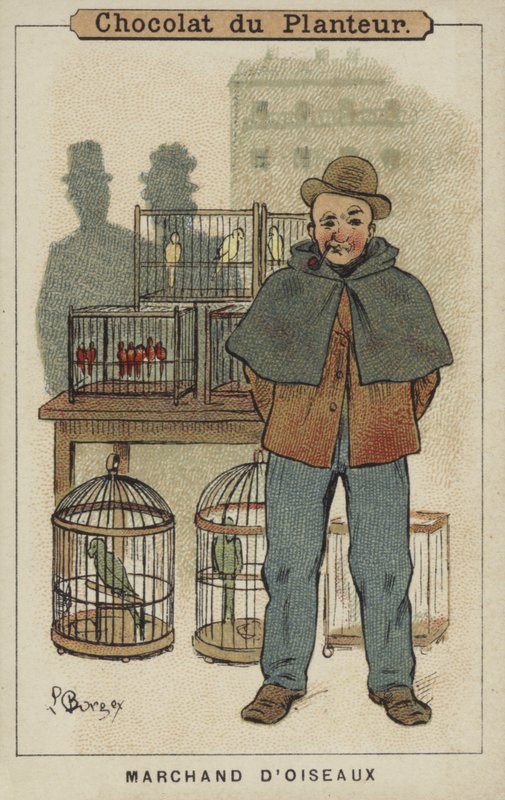 Fuglehandler (chromolitho) av Louis Borgex