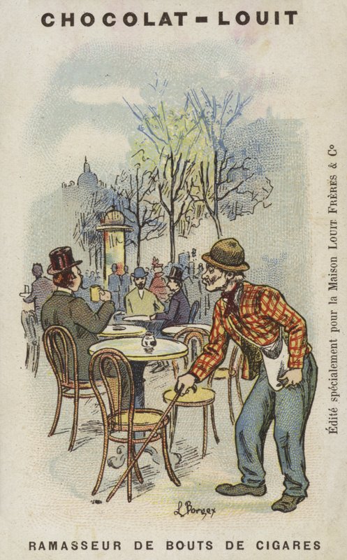 Sigarspissvelger (chromolitho) av Louis Borgex