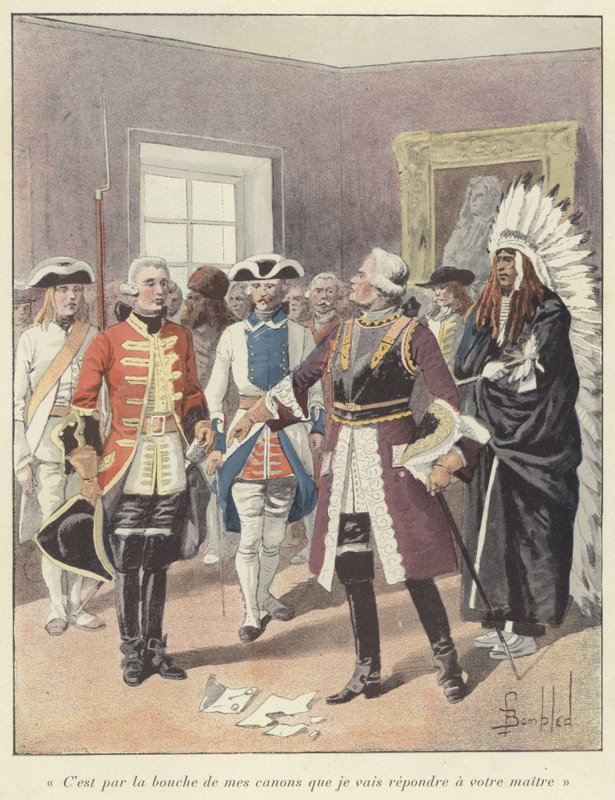 Louis de Buade de Frontenac, generalguvernør i New France, 1690 av Louis Charles Bombled