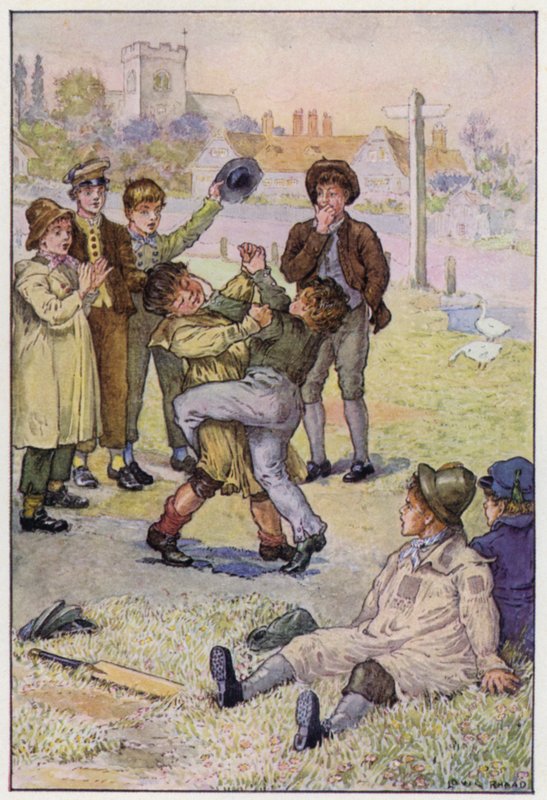 Illustrasjon for Tom Browns skoledager av Louis John Rhead