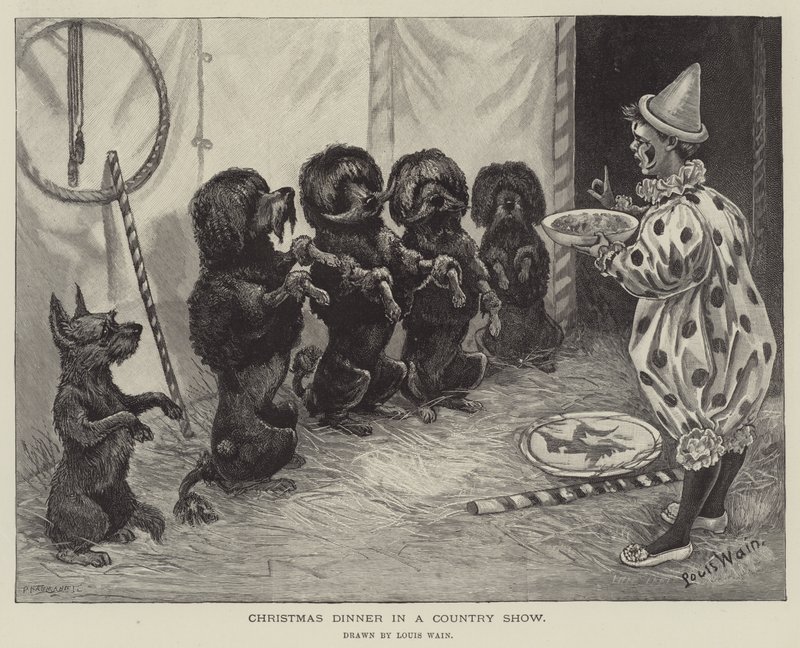 Julemiddag i et countryshow av Louis Wain