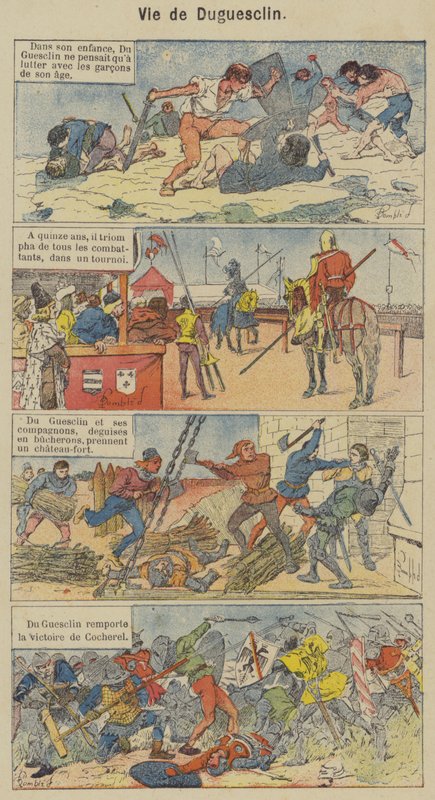 Vie de Duguesclin (litho-farge) av Louis Charles (after) Bombled