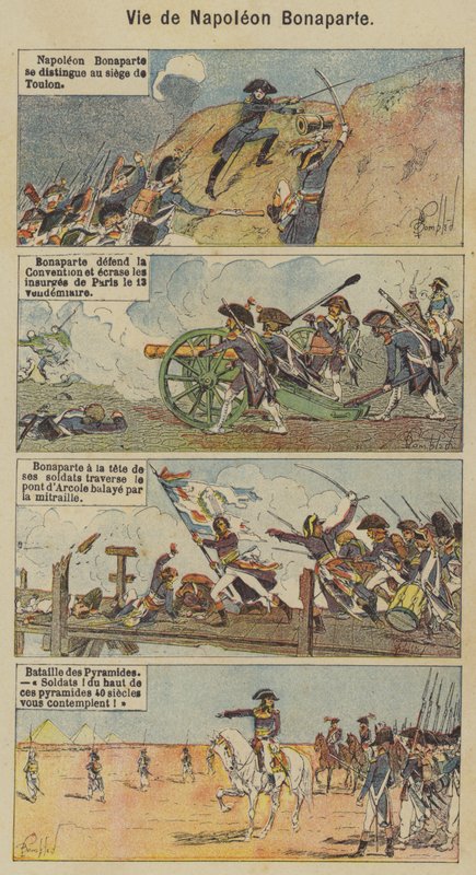 Livet til Napoleon Bonaparte (Color Litho) av Louis Charles (after) Bombled
