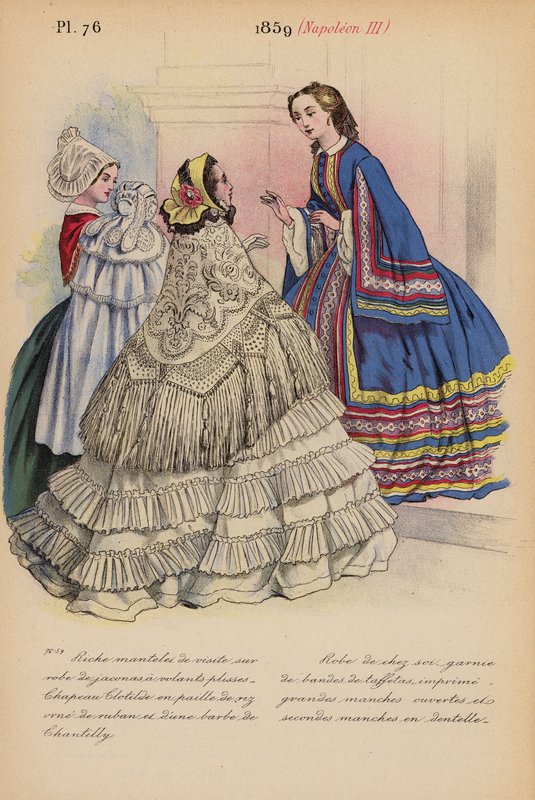 Fransk mote: 1859, Napoleon III (fargelitografi) av Louis Colas