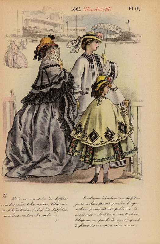 Fransk mote: 1864, Napoleon III (fargelitografi) av Louis Colas