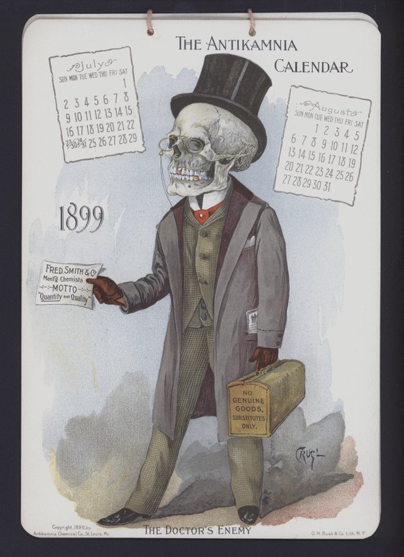 Illustrasjon for Antikamnia-kalenderen, 1899 av Louis Crucius or Crusuius