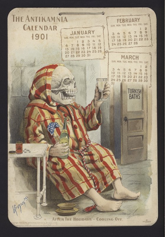 Illustrasjon for Antikamnia-kalenderen, 1901 av Louis Crucius or Crusuius