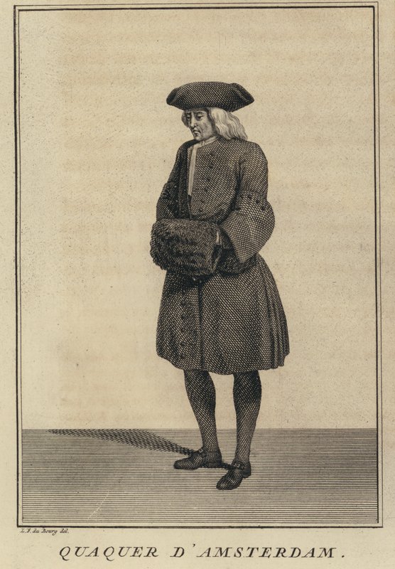 Quaker fra Amsterdam, Nederland (gravering) av Louis Fabricius (after) Dubourg