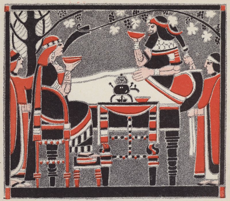 Lærdommen til servitøren; II, 2 (farge litho) av Louis Fancher