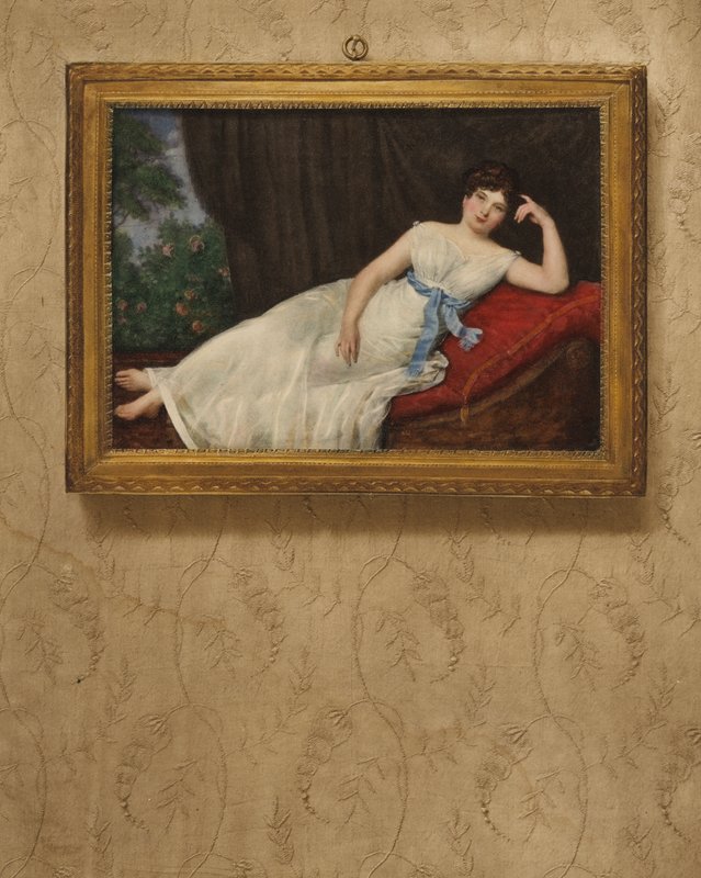 Portrett av en dame, hvilende av Louis Francois Aubry