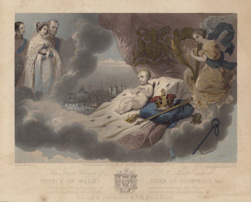 Den første bønn til prinsen av Wales, prins Albert Edward, den fremtidige kong Edward VII, 1842 av Louis Gallait