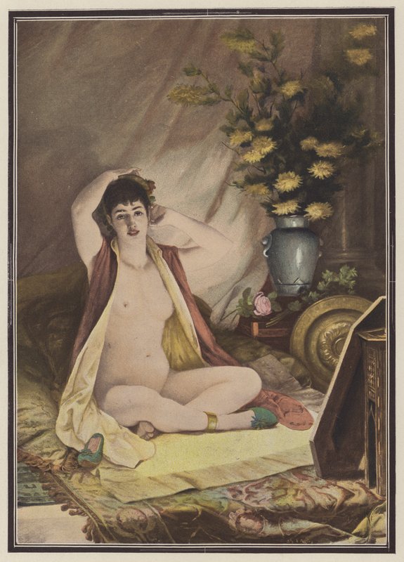 Før glasset (farge litho) av Louis Jacquesson de La Chevreuse