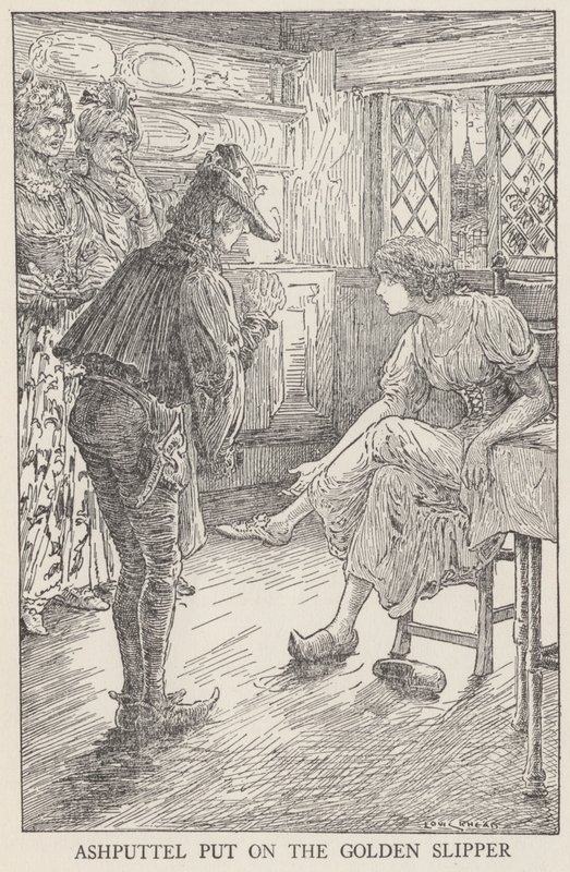 Askepott (litho) av Louis John Rhead