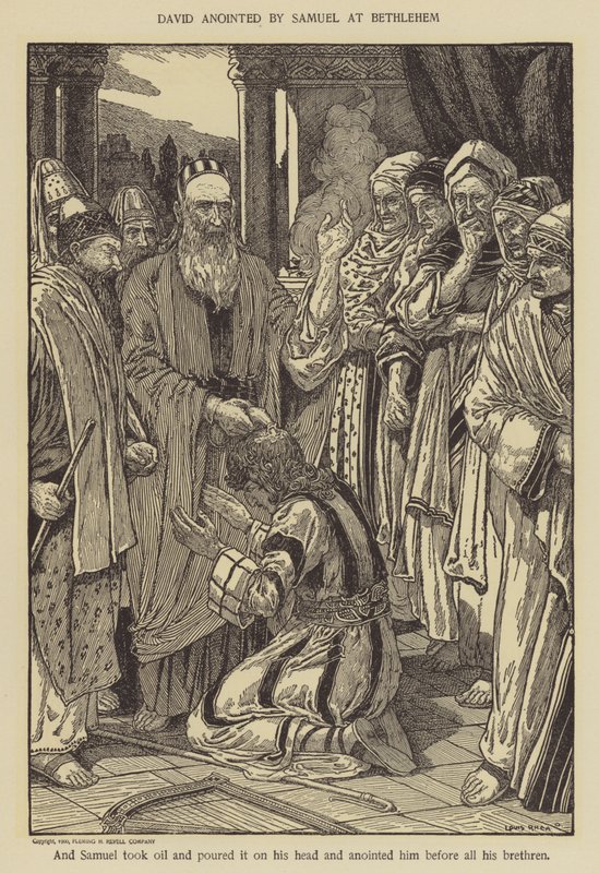 David salvet av Samuel i Betlehem av Louis John Rhead