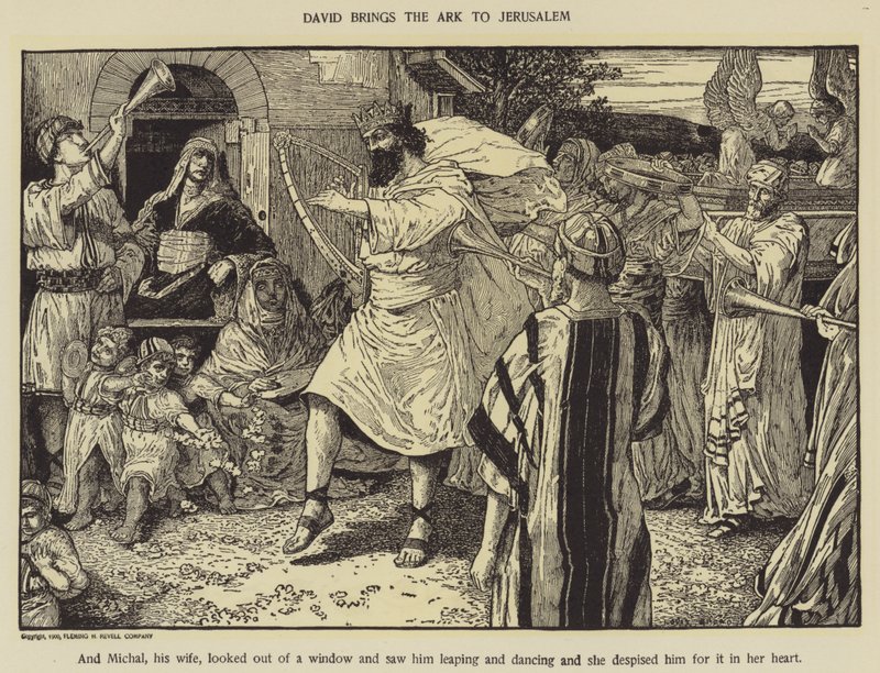 David bringer arken til Jerusalem av Louis John Rhead