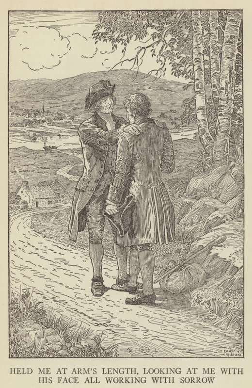 Illustrasjon for Kidnapped av Robert Louis Stevenson av Louis John Rhead