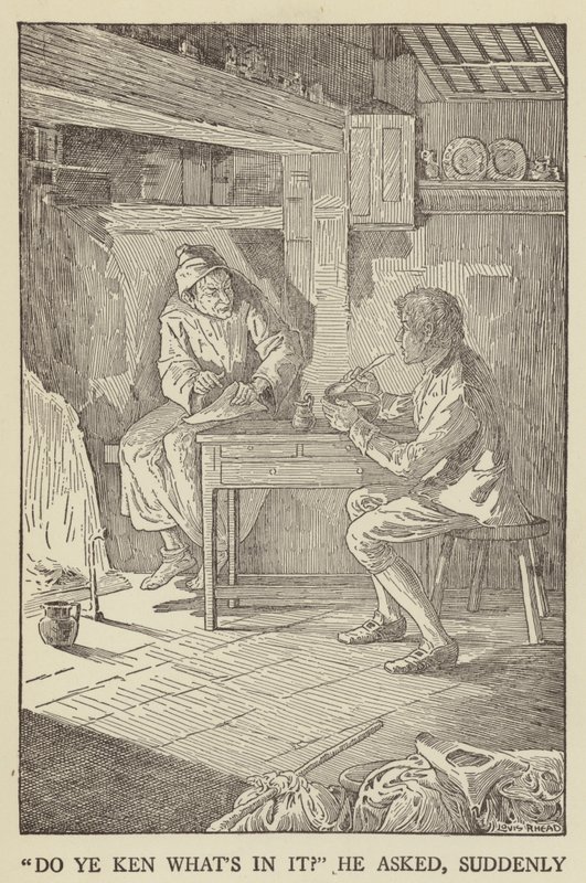 Illustrasjon for Kidnapped av Robert Louis Stevenson av Louis John Rhead
