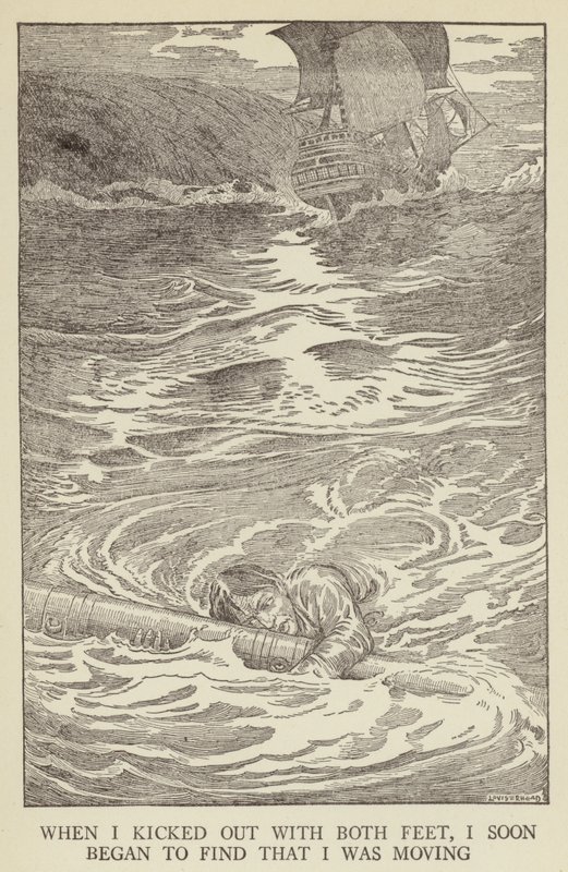 Illustrasjon for Kidnapped av Robert Louis Stevenson av Louis John Rhead