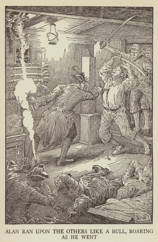 Illustrasjon for Kidnapped av Robert Louis Stevenson av Louis John Rhead