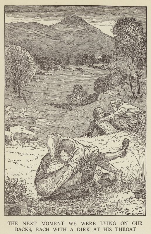 Illustrasjon for Kidnapped av Robert Louis Stevenson av Louis John Rhead