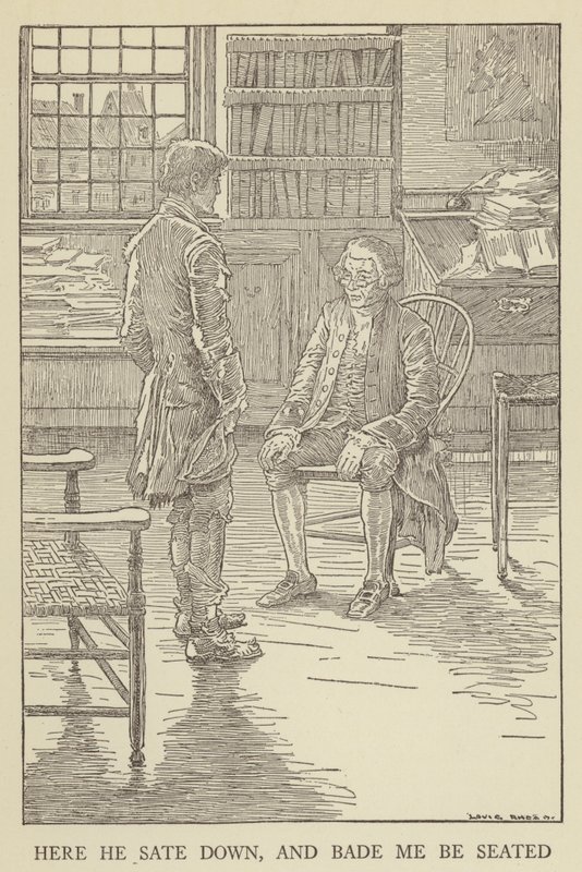 Illustrasjon for Kidnapped av Robert Louis Stevenson av Louis John Rhead