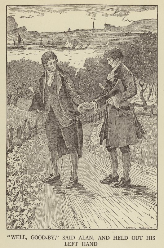 Illustrasjon for Kidnapped av Robert Louis Stevenson av Louis John Rhead