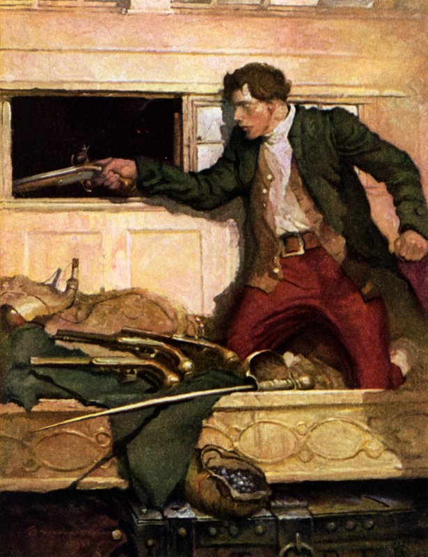 Illustrasjon for Kidnapped av Robert Louis Stevenson av Louis John Rhead