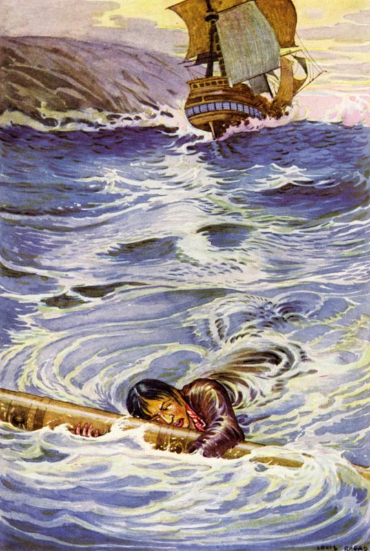Illustrasjon for Kidnapped av Robert Louis Stevenson av Louis John Rhead