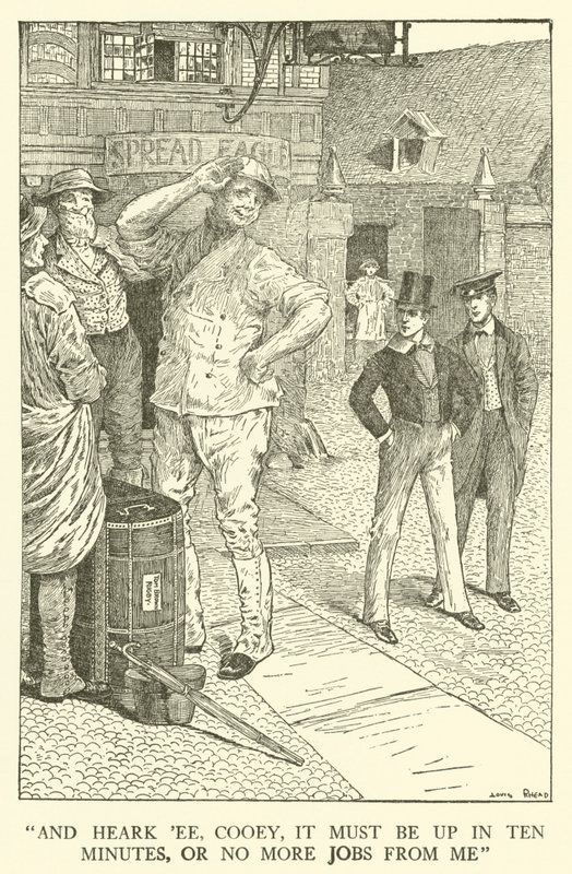 Illustrasjon for Tom Browns skoledager (gravering) av Louis John Rhead