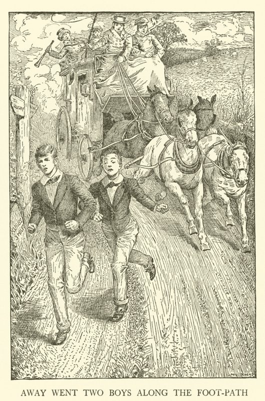 Illustrasjon for Tom Browns skoledager (gravering) av Louis John Rhead