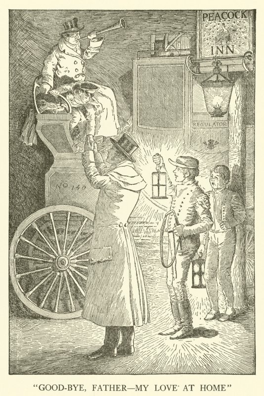 Illustrasjon for Tom Browns skoledager (gravering) av Louis John Rhead