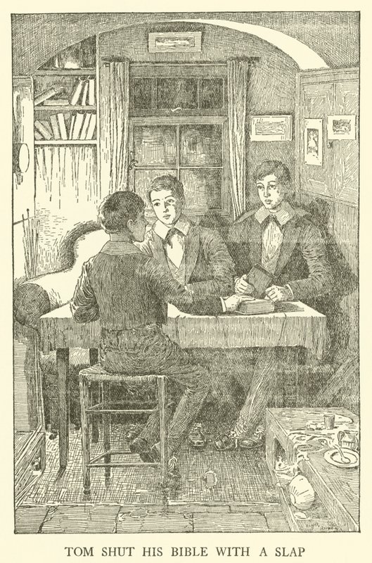 Illustrasjon for Tom Brown's School-Days (gravering) av Louis John Rhead